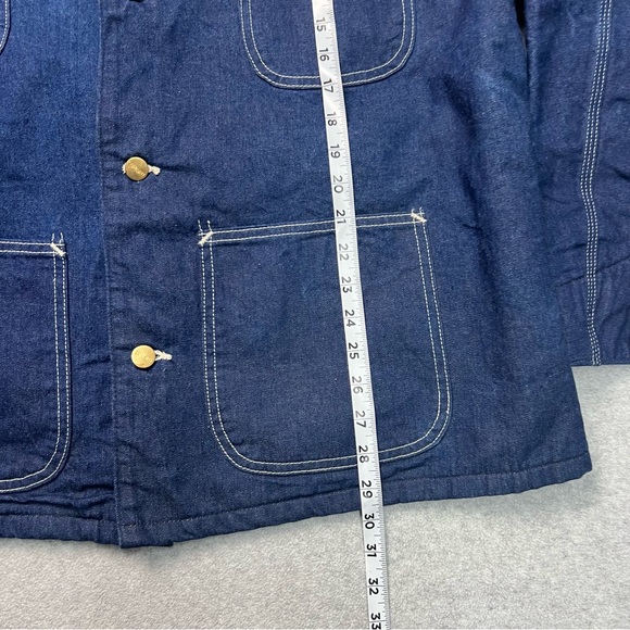 Carhartt Chore Jacket Mens 44 Blue Denim Blanket Lined Coat USA 8LC Vtg 80s - Picture 3 of 9